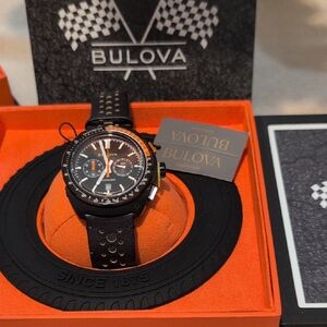 Bulova Black and Orange Chronograph Watch